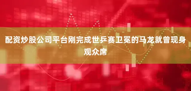 配资炒股公司平台刚完成世乒赛卫冕的马龙就曾现身观众席