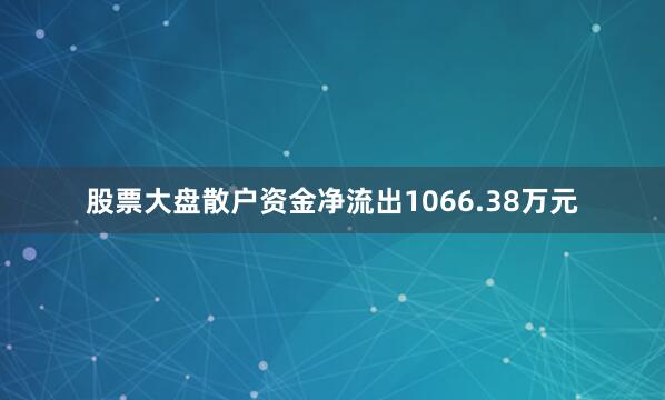 股票大盘散户资金净流出1066.38万元